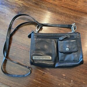 Genuine Harley-Davidson Black Leather Crossbody Purse